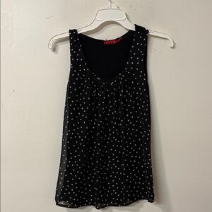 Elle Black and White Polka Dot Tank Top Y2K